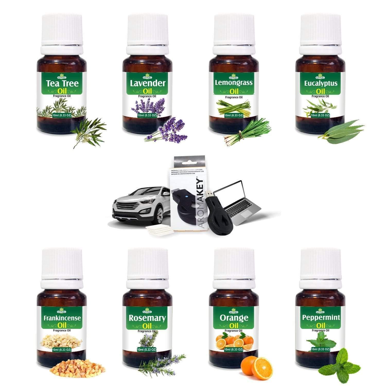 Shoprythm Gifts,Fragrances Oil Set TOP OIL GIFT SET Salvia Aroma Key and Diffuser Essential Oil With 5 Refill Pads